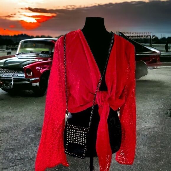 Little Leather Purse l Crossbody l Silver-Studded l Genuine leather l  Top opt. - Picture 10 of 10